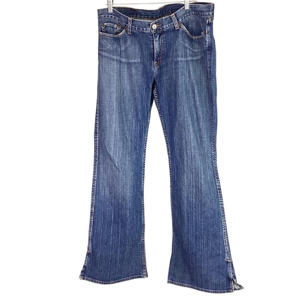 LUCKY BRAND Jeans Women 14 Dungarees by Gene Montesano Craze Stretch Flare VTG